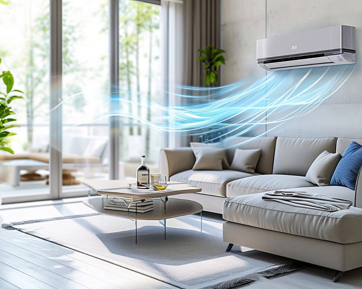 福岡南区エアコン取付工事アイルのエアコン取付施工後の綺麗な空気が流れているイメージ写真